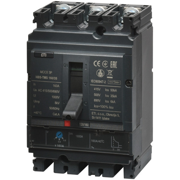 Автоматический выключатель ETI NBS-TMS 100/3S 3P 100A 50кА (4673027)