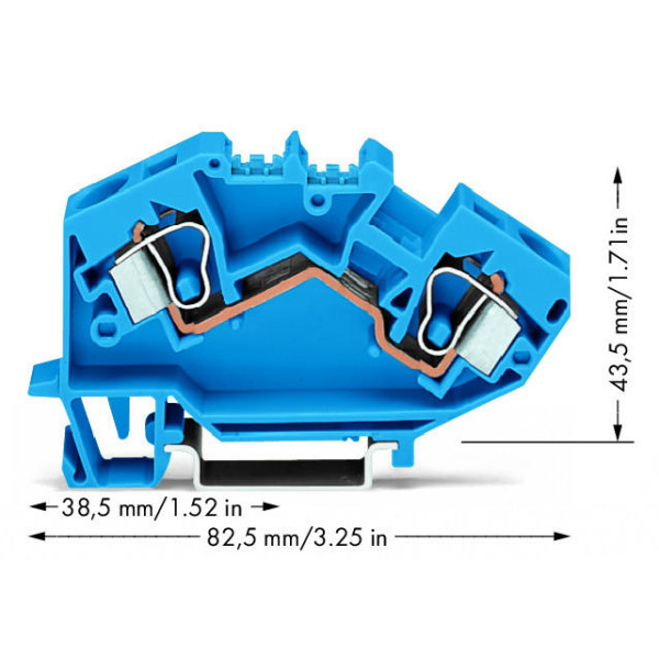 Клемма Wago 784-604 10мм² (синяя) - фото №1