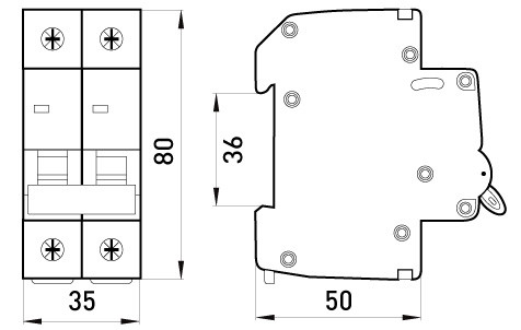 Выключатель нагрузки E.Next e.is.2.63 на DIN-рейку 2р 63А (p008011) - фото №1