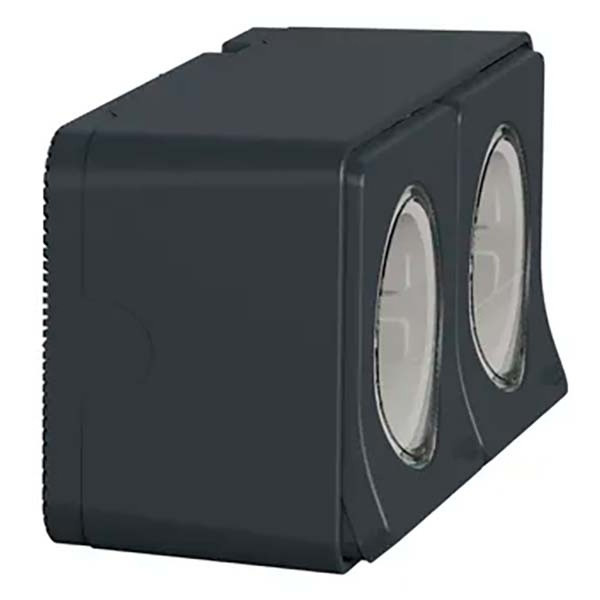 Накладна 2-місна розетка Schneider Electric MUR36029 із з/к та шторками IP55 (чорний) - фото №2