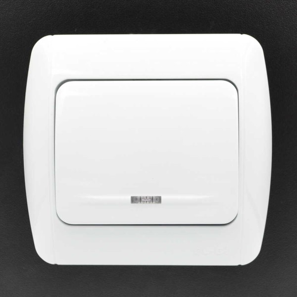 Выключатель ELBI ZIRVE Fixline белый 1кл с подсветкой ( 501-010201-201 ) - фото №4