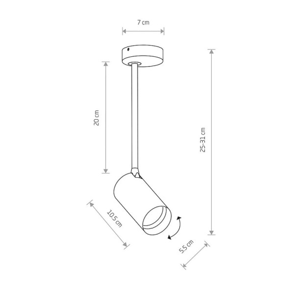 Светильник поворотный, спот Nowodvorski 7731 Mono long GU10 1x10W IP20 Черный - фото №1
