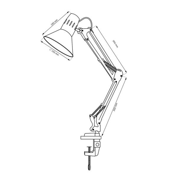 Настольная лампа на струбцине Goldlux 325150 Worker E27 10W IP20 - фото №2