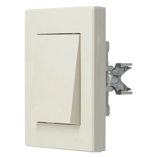 Переключатель перекрестный 1-клавишный кремовый Asfora, EPH0500123 - фото №1