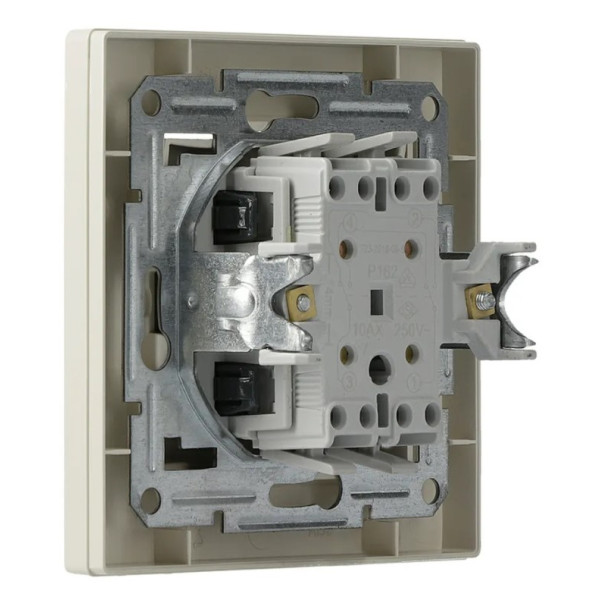 Переключатель перекрестный 1-клавишный кремовый Asfora, EPH0500123 - фото №2