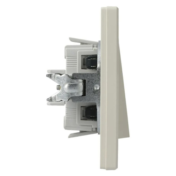 Переключатель перекрестный 1-клавишный кремовый Asfora, EPH0500123 - фото №4