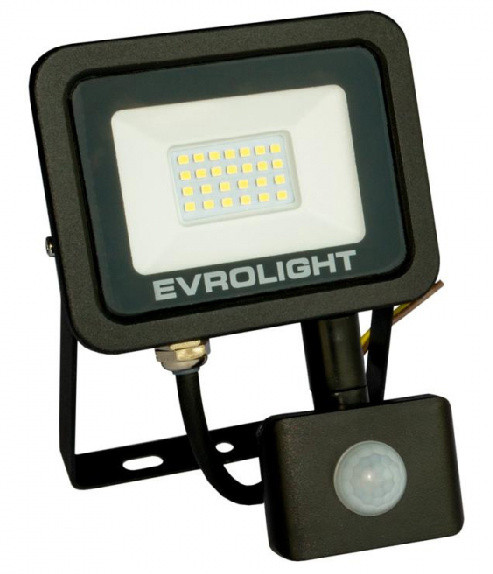 Світлодіодний прожектор Evrolight FM-01D-20 20Вт 6400К з датчиком руху (57040)
