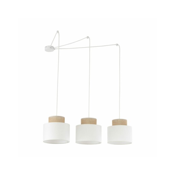 Подвесной светильник, люстра Tk Lighting 2345 Duo Juta E27 3x15W IP20 Белый