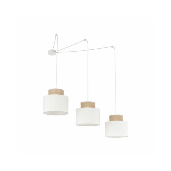 Подвесной светильник, люстра Tk Lighting 2345 Duo Juta E27 3x15W IP20 Белый - фото №1