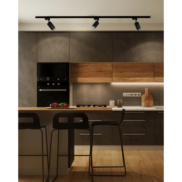Комплект трековых светильников Goldlux 321596 Paris 1м GU10 3x10W IP20 1-фазный черный - фото №1