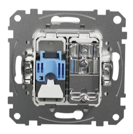 Кінцева TV-розетка Schneider Electric Sedna Design & Elements + RJ45 кат. 6 UTP біла SDD111469T - фото №3
