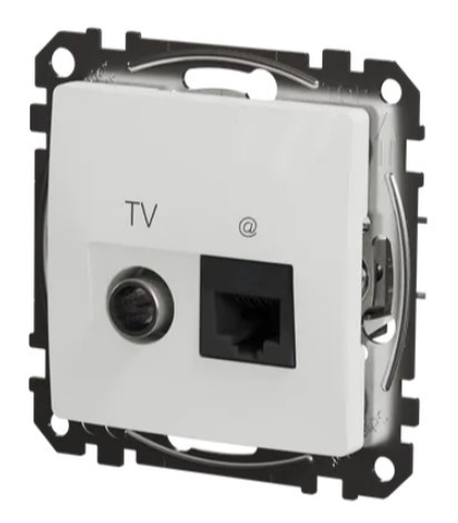 Кінцева TV-розетка Schneider Electric Sedna Design & Elements + RJ45 кат. 6 UTP біла SDD111469T - фото №4