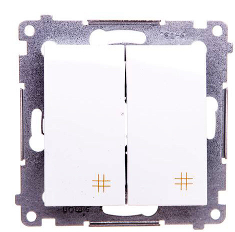 Подвійний перехресний вимикач Kontakt Simon Simon 54 Premium DW7/2.01/11 (білий)