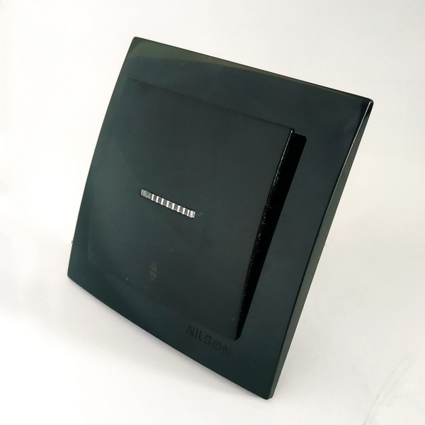 Выключатель Nilson Touran черный 1кл проходной с подсветкой ( 24221008 )