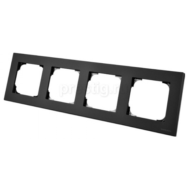 Чотирьохпостова рамка ABB Sky 8574 NS (чорний оксамит) - фото №1