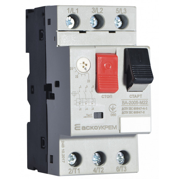 Автомат захисту двигуна Аско-Укрем ВА-2005 М22 20,0-25,0А (A0010050010)