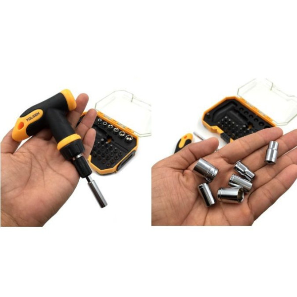 Набор бит с Т-рукояткой Tolsen (20036) (41шт) - фото №7