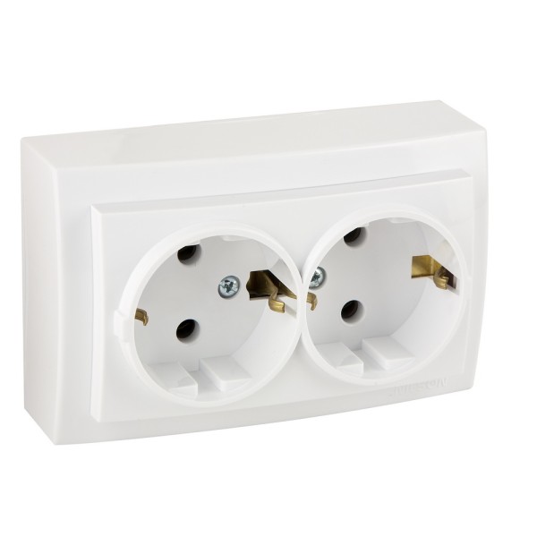 Розетка Nilson Themis біла 2-на з заземленням ( 26111025 )