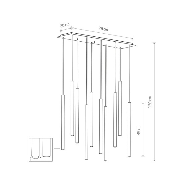 Подвесной светильник, люстра Nowodvorski 8923 Laser 490 G9 10x10W IP20 Черный - фото №1