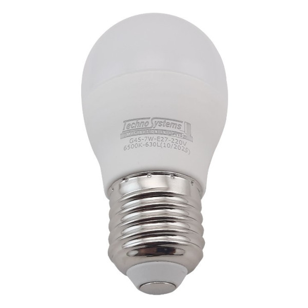 Светодиодная лампа TNSy LED Bulb-G45-7W-E27-220V-6500K-740L GOLDEN (TNSy5000251) - фото №1