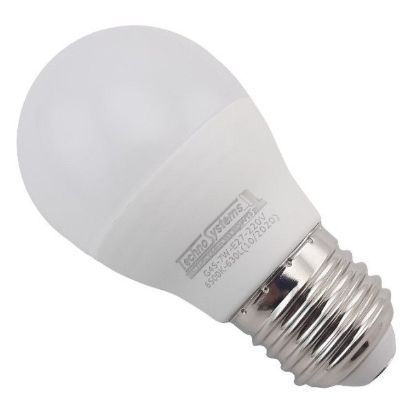 Светодиодная лампа TNSy LED Bulb-G45-7W-E27-220V-6500K-740L GOLDEN (TNSy5000251) - фото №3