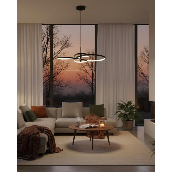 Підвісний світильник, люстра Goldlux 335982 Ribbon LED 1x37W 4000K 5700Lm IP20 чорний - фото №2