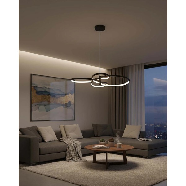 Підвісний світильник, люстра Goldlux 335982 Ribbon LED 1x37W 4000K 5700Lm IP20 чорний - фото №4