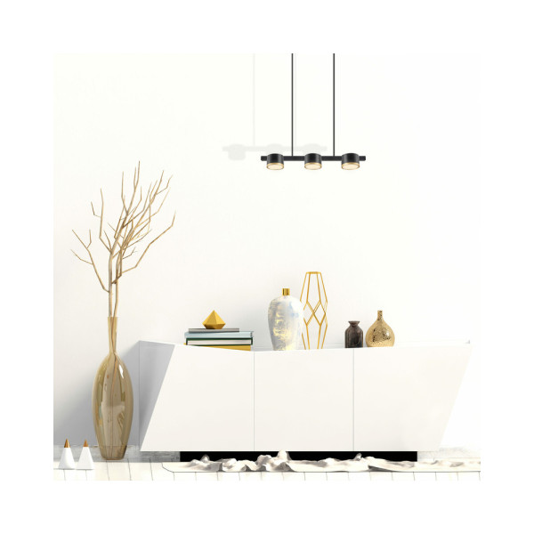 Подвесной светильник, люстра над столом, барной стойкой Goldlux 328069 Mirella GX53 3x6W IP20 Черный - фото №1