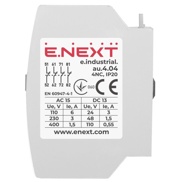 Додатковий контакт E.Next e.industrial.au.4.04 4NC (i0140009) - фото №5