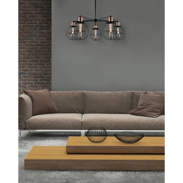 Люстра Nowodvorski 9738 Manufacture E27 5x25W IP20 чорна - фото №1