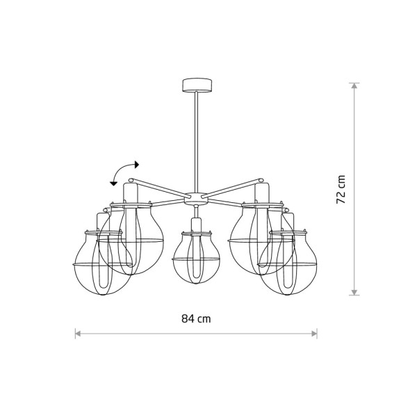 Люстра Nowodvorski 9738 Manufacture E27 5x25W IP20 чорна - фото №2