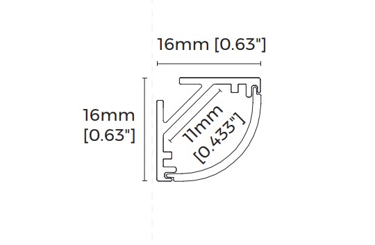 LED-профіль кутовий COLORS 2,5 метра (BG1616_2,5(w)) - фото №1