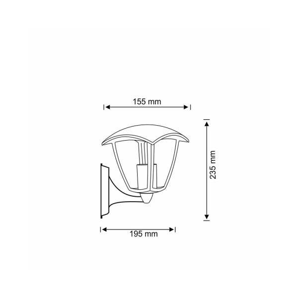 Вуличний світильник Goldlux 311863 Igma E27 1x12W IP44 BK - фото №1