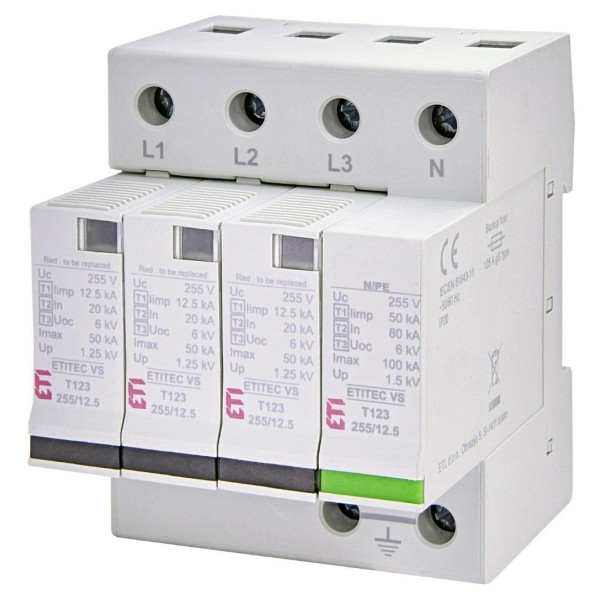 Ограничитель перенапряжения Eti ETITEC VS T123 255/12,5 3+1 (2442925)