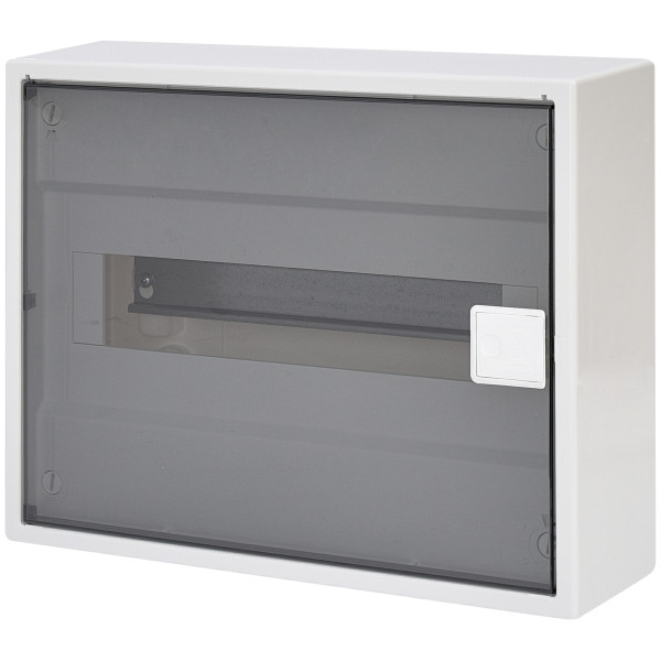 Однорядный наружный электрощиток ETI 001100240 ACT 12 PT 12+2 с прозрачной дверцей - фото №1