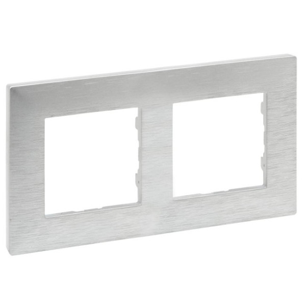 Рамка 2-постовая Legrand Niloe Step фактурный алюминий (863892)