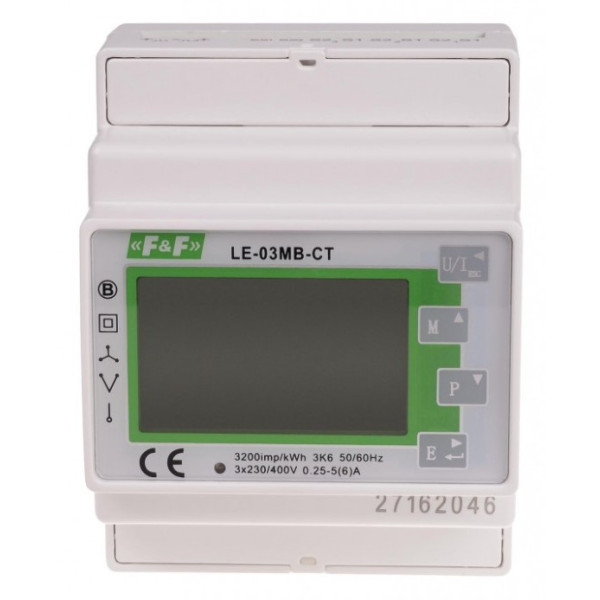 Счетчик электроэнергии F&F LE-03MB-CT 3х230/400В 3х5А