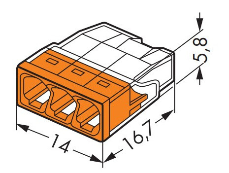 Клема на 3 дроти 2273-243 (24А/0,5 - 2,5 mm2) WAGO з пастою - фото №2