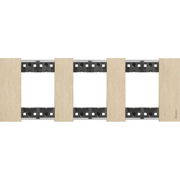 Рамка немецкого стандарта на 3 поста (2+2+2 модуля) Bticino Living Now KA4802M3ZW золото