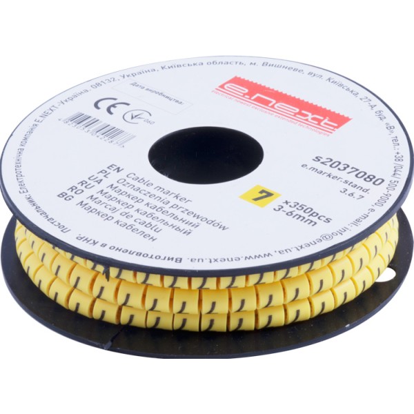 Кабельный маркер E.Next e.marker.stand.3.6.7 3-6 кв.мм 7 350шт (s2037080)