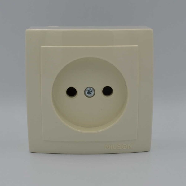 Розетка Nilson Themis кремовая 1-я без заземления ( 26121015 ) - фото №1
