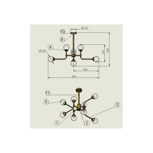 Люстра підвісна Pikart 6272 - фото №3