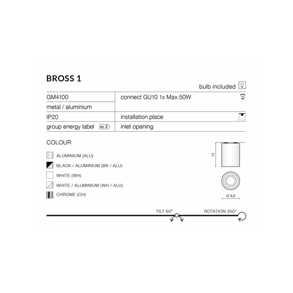 Точечный светильник Azzardo AZ1437 BROSS(GM4100_br_gr) - фото №2