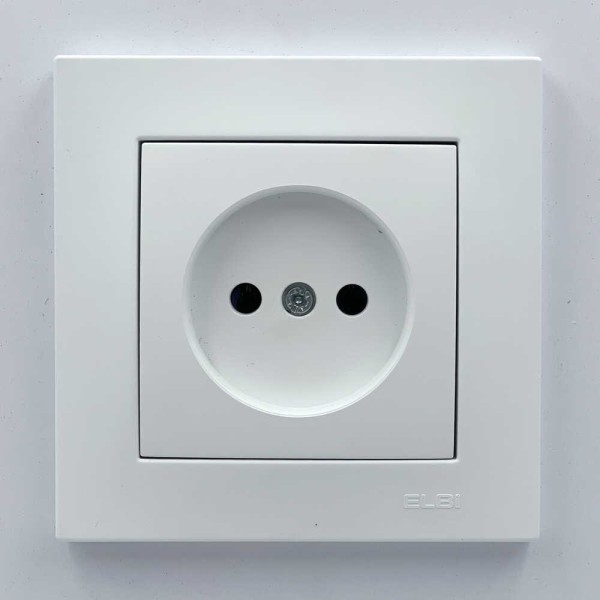 Розетка EL-BI VEGA белый мат 1-я без заземления ( 510-016200-215 ) - фото №1