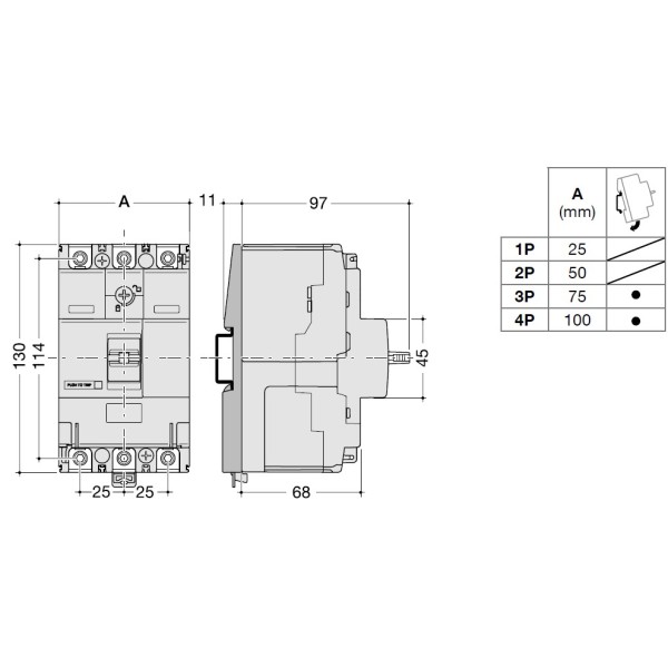 Автоматический выключатель Hager HDA161L x160 In=160А 4P 18кА - фото №3