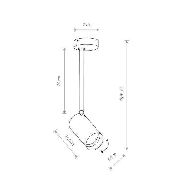 Светильник поворотный, спот Nowodvorski 7724 Mono long GU10 1x10W IP20 Белый - фото №1