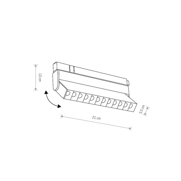 Магнітний трековий світильник Nowodvorski 10145 LVM Focus Out Led 1x9w 3000к 800Lm IP20 Bl - фото №2