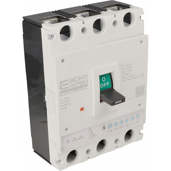 Силовой автоматический выключатель Аско-Укрем UTrust 800M/800А 3P (A0010260008) - фото №1