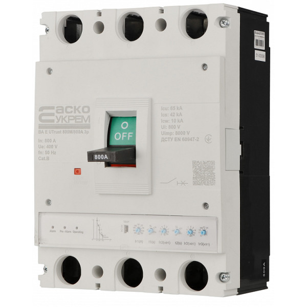 Силовой автоматический выключатель Аско-Укрем UTrust 800M/800А 3P (A0010260008) - фото №3