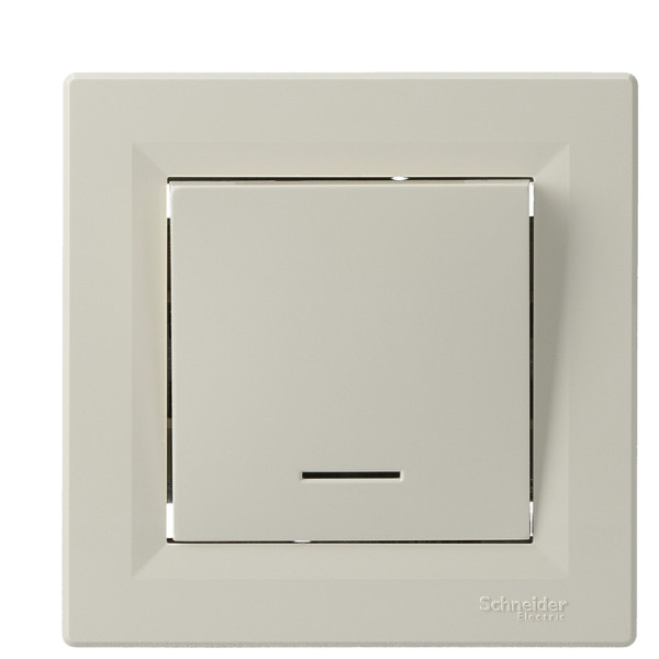 Вимикач 1-клавішний із підсвічуванням кремовий Asfora, EPH1400123